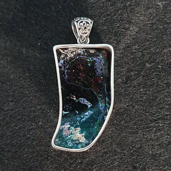 One of A Kind Ancient Roman Glass 925 Silver Pendant – 21.73g – Signed 925 FNA - Picture 13 of 13